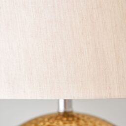 Ruma Dot Pattern Embossed Silver Textured Ceramic Table Lamp in Bronze - thumbnail 4