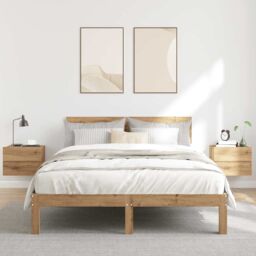 Berkfield Home Wall-mounted Bedside Cabinets 2 pcs Artisan Oak 40x32x30 cm in Brown - Size: 40 x 32 x 30 cm - thumbnail 3