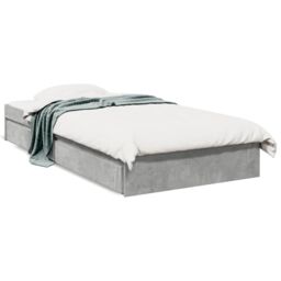 Berkfield Home Bed Frame with Drawers without Mattress Concrete Grey 90x190 cm Single - thumbnail 2