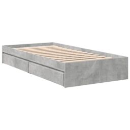 Berkfield Home Bed Frame with Drawers without Mattress Concrete Grey 90x190 cm Single - thumbnail 3