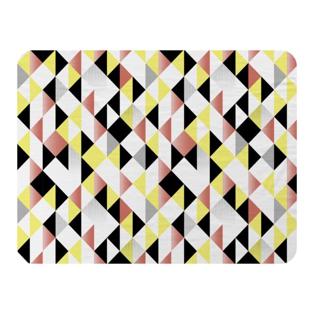 Benjamin Tate Design Yellow Pink & Black Geometric Pattern Blanket in Natural - Size: 120 cm x 150 cm - image 1