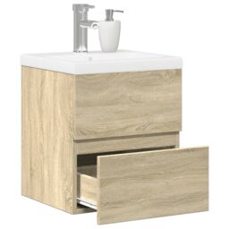 Berkfield Home 2 Piece Bathroom Furniture Set Sonoma Oak Engineered Wood in Brown - thumbnail 1