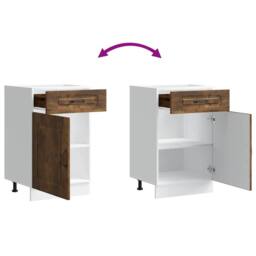 Berkfield Home Kitchen Base Cabinet Kalmar Smoked Oak Engineered Wood in Brown - thumbnail 9