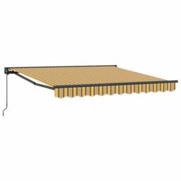 Berkfield Home Retractable Awning Manual Anthracite 350x250 cm in Yellow - thumbnail 1