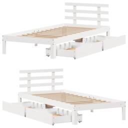 Berkfield Home Bed Frame with Drawers without Mattress White 100x200 cm - thumbnail 9
