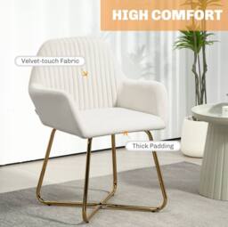 STILVORA Tub Chair with Metal Base in Cream - thumbnail 5