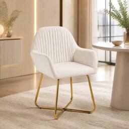 STILVORA Tub Chair with Metal Base in Cream