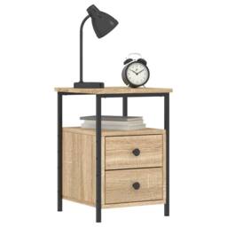 Berkfield Home Bedside Cabinets 2 pcs Sonoma Oak 34x35.5x50 cm Engineered Wood in Light Brown - thumbnail 3
