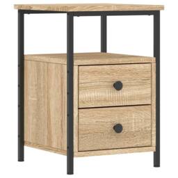 Berkfield Home Bedside Cabinets 2 pcs Sonoma Oak 34x35.5x50 cm Engineered Wood in Light Brown - thumbnail 5