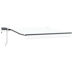 Berkfield Home Manual Retractable Awning with LED White 350x250 cm - thumbnail 9