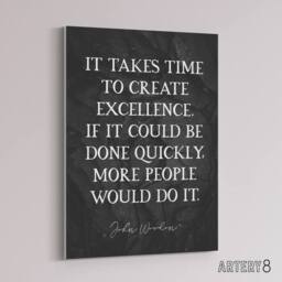 "Artery8 Basketball Quote John Wooden Excellence Canvas Wall Art Print in Grey - Size: W18"" x H24""" - thumbnail 2