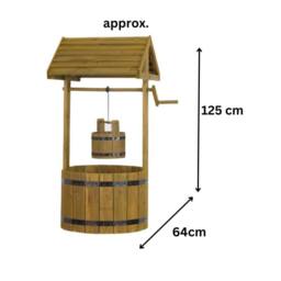 Marco Paul Giant Wishing Well Flower Planter in Brown - thumbnail 2