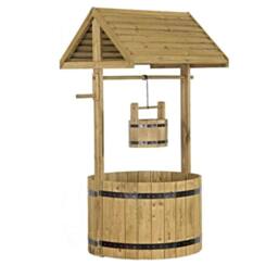 Marco Paul Giant Wishing Well Flower Planter in Brown - thumbnail 4