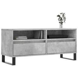 Berkfield Home TV Cabinet Concrete Grey 100x34.5x44.5 cm Engineered Wood - thumbnail 3