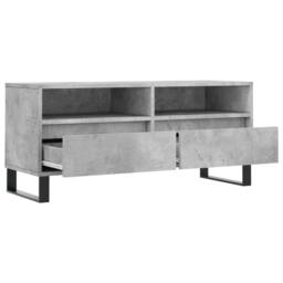 Berkfield Home TV Cabinet Concrete Grey 100x34.5x44.5 cm Engineered Wood - thumbnail 6