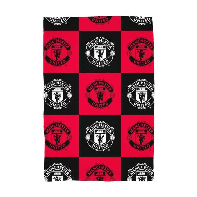 Manchester United FC Fleece Checkered Blanket in Red - Size: Crib - image 1