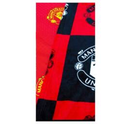 Manchester United FC Fleece Checkered Blanket in Red - Size: Crib - thumbnail 2