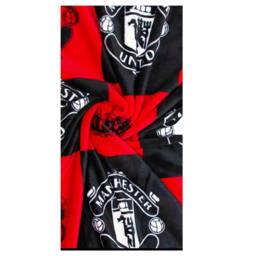 Manchester United FC Fleece Checkered Blanket in Red - Size: Crib - thumbnail 3