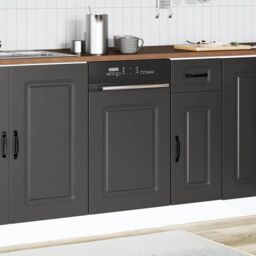 Berkfield Home Dishwasher Panel¬†Kalmar¬†Black 45x1.5x67 cm Engineered Wood in Black - thumbnail 3