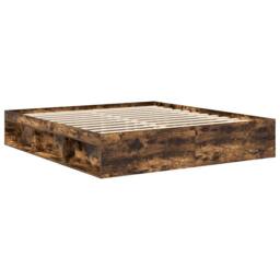 Berkfield Home Bed Frame Smoked Oak 180x200 cm Super King Size in Brown - thumbnail 4