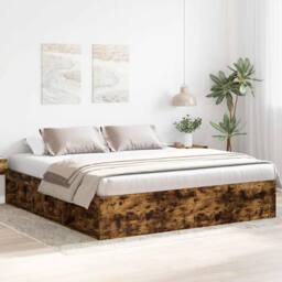 Berkfield Home Bed Frame Smoked Oak 180x200 cm Super King Size in Brown - thumbnail 2