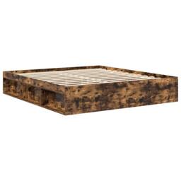 Berkfield Home Bed Frame Smoked Oak 180x200 cm Super King Size in Brown - thumbnail 7