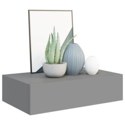 Berkfield Home Wall-mounted Drawer Shelf Grey 40x23.5x10cm MDF - Size: 40x23.5x10 cm - thumbnail 3