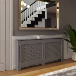 FWStyle Geometric X-Large Grey Radiator Cover (H) 82.3 (W) 172cm (D) 19cm