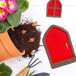 VFM e-Store Fairy Door, Enchanted Fairy Sized Red Door & Window - thumbnail 3