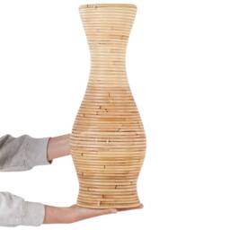 Wyld and Coco Rattan Vase 50 cm Handmade Boho Rustic Home Décor in Natural - thumbnail 4