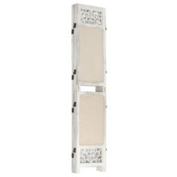 Berkfield Home 5-Panel Room Divider Cream 175x165 cm Fabric in Beige - thumbnail 3