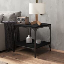 Berkfield Home Side Tables 2 pcs Black 40x40x40 cm Engineered Wood - Size: 40 x 40 x 40 cm - thumbnail 4
