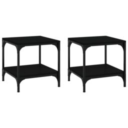 Berkfield Home Side Tables 2 pcs Black 40x40x40 cm Engineered Wood - Size: 40 x 40 x 40 cm - thumbnail 2