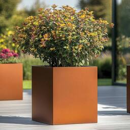 Access Garden Products 50cm Zinc Galvanised Copper Square Planter - thumbnail 2