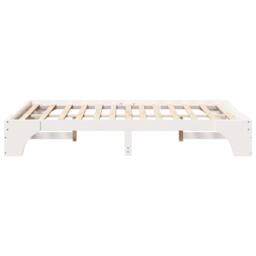 Berkfield Home White Bed Frame White Solid wood, Lacquered finish 135 x 190 cm Sturdy - thumbnail 6