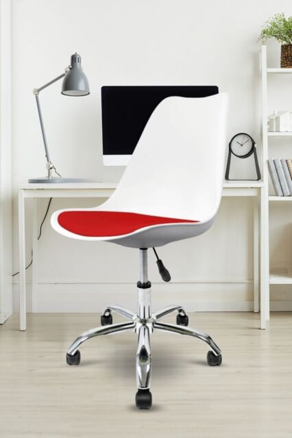 Fusion Living Soho Plastic Dining Chair with Swivel Base in Red - image 1