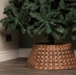 Samuel Alexander 40/58cm Medium KD Plastic Wicker Rattan Woven Christmas Tree Skirt in Brown - thumbnail 3