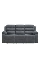 More4Homes Boston Manual Recliner Fabric 2+3 Seater Sofa Set w Drinks Console in Grey - thumbnail 4