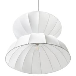 Wyld and Coco Pendant Lamp - Handcrafted Faux Silk White Ceiling Light - thumbnail 6