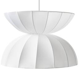 Wyld and Coco Pendant Lamp - Handcrafted Faux Silk White Ceiling Light - thumbnail 2