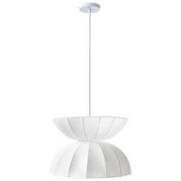 Wyld and Coco Pendant Lamp - Handcrafted Faux Silk White Ceiling Light - thumbnail 4