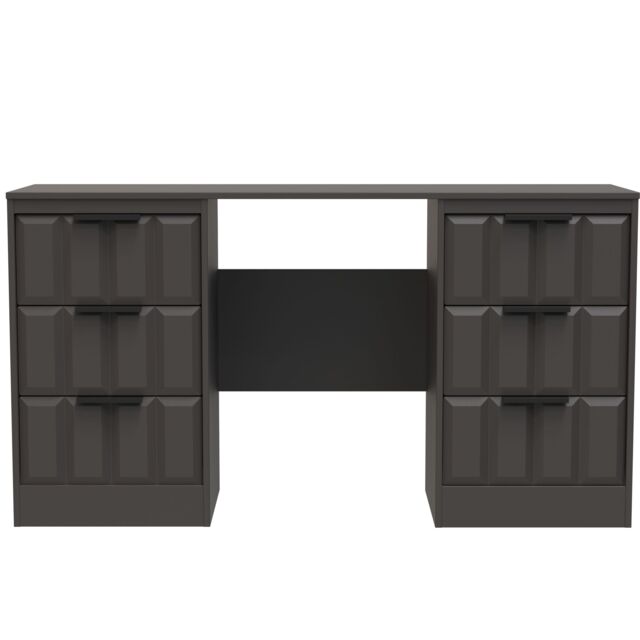 Ready Assembled 2 U Seattle 6 Drawer Kneehole Desk (Ready Assembled) in Dark Grey - image 1