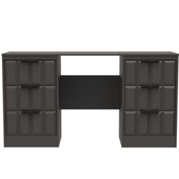 Ready Assembled 2 U Seattle 6 Drawer Kneehole Desk (Ready Assembled) in Dark Grey - thumbnail 1