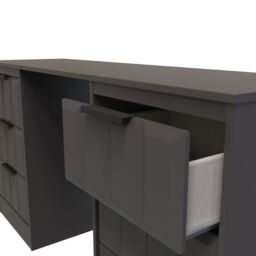 Ready Assembled 2 U Seattle 6 Drawer Kneehole Desk (Ready Assembled) in Dark Grey - thumbnail 5