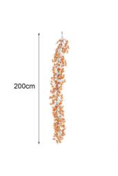 H&O Direct 2m Artificial Autumn Maple Leaf Garland - Seasonal Home & Halloween Decoration in Orange - thumbnail 6