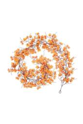 H&O Direct 2m Artificial Autumn Maple Leaf Garland - Seasonal Home & Halloween Decoration in Orange - thumbnail 4