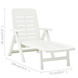 Berkfield Home Comfortable Folding Sun Lounger Plastic White - thumbnail 9