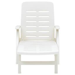 Berkfield Home Comfortable Folding Sun Lounger Plastic White - thumbnail 3