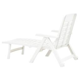 Berkfield Home Comfortable Folding Sun Lounger Plastic White - thumbnail 6