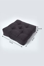 Homescapes Faux Suede Armchair Booster Cushion in Black - Size: 50 cm x 50 cm - thumbnail 2